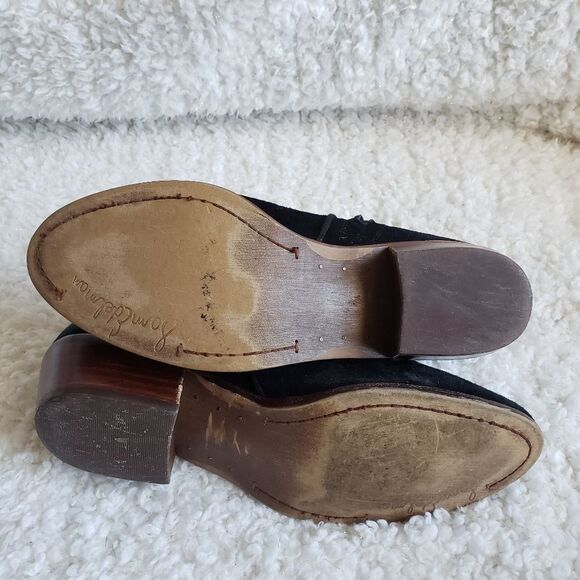 Sam Edelman Petty Black Suede Leather Ankle‎ Boots sz 7.5 - Picture 5 of 10